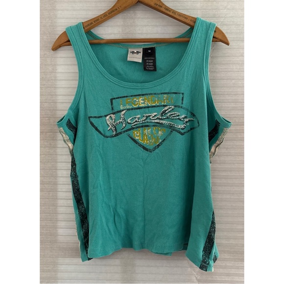 Harley-Davidson Tops - Harley Davidson Tank Top Rhinestone Western Rodeo Country 1X Y2K Goth Mcbling